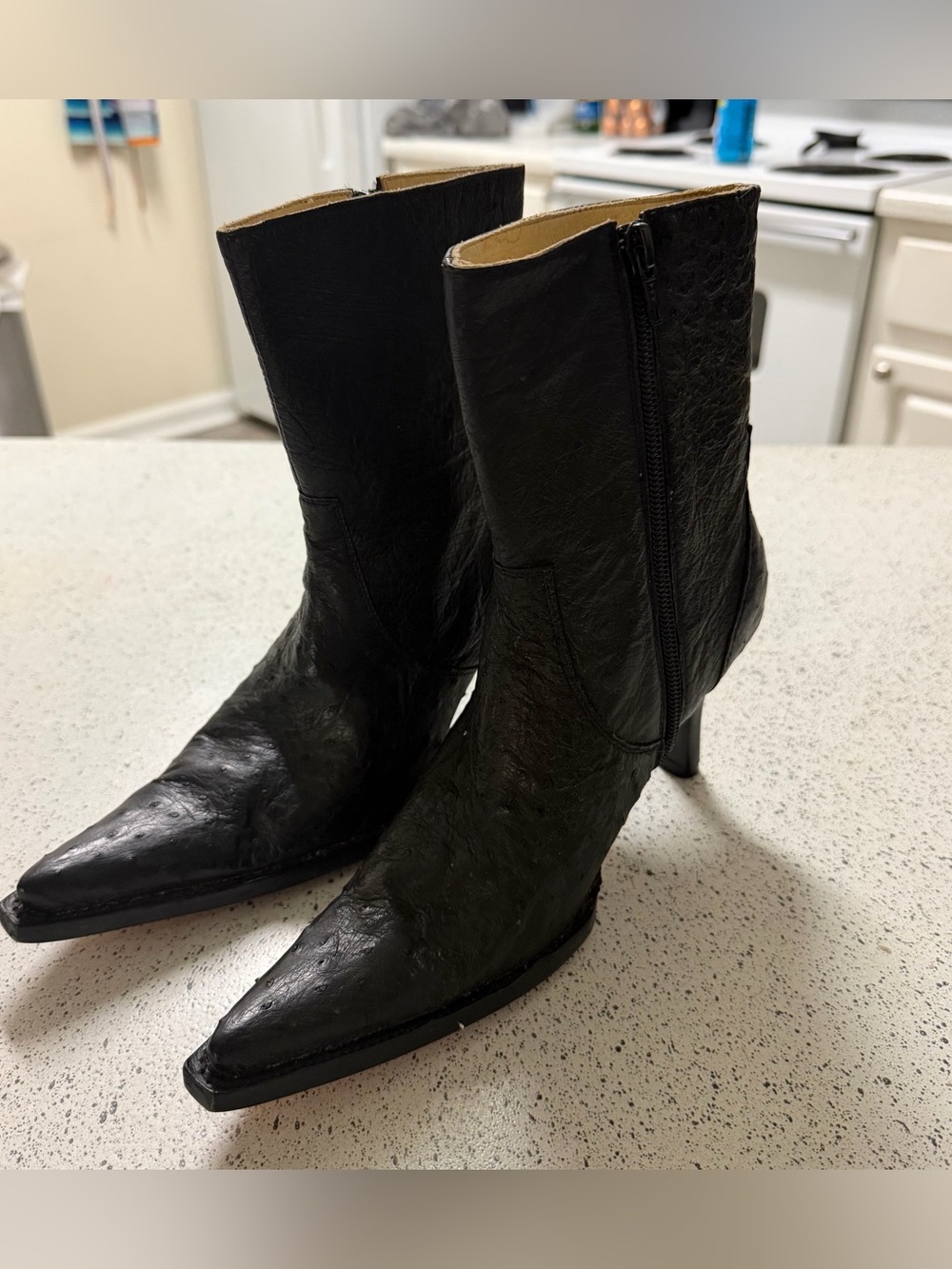 Botas Wild Sanded Ostrich Skin Boots Size 5 Woman’s Rare